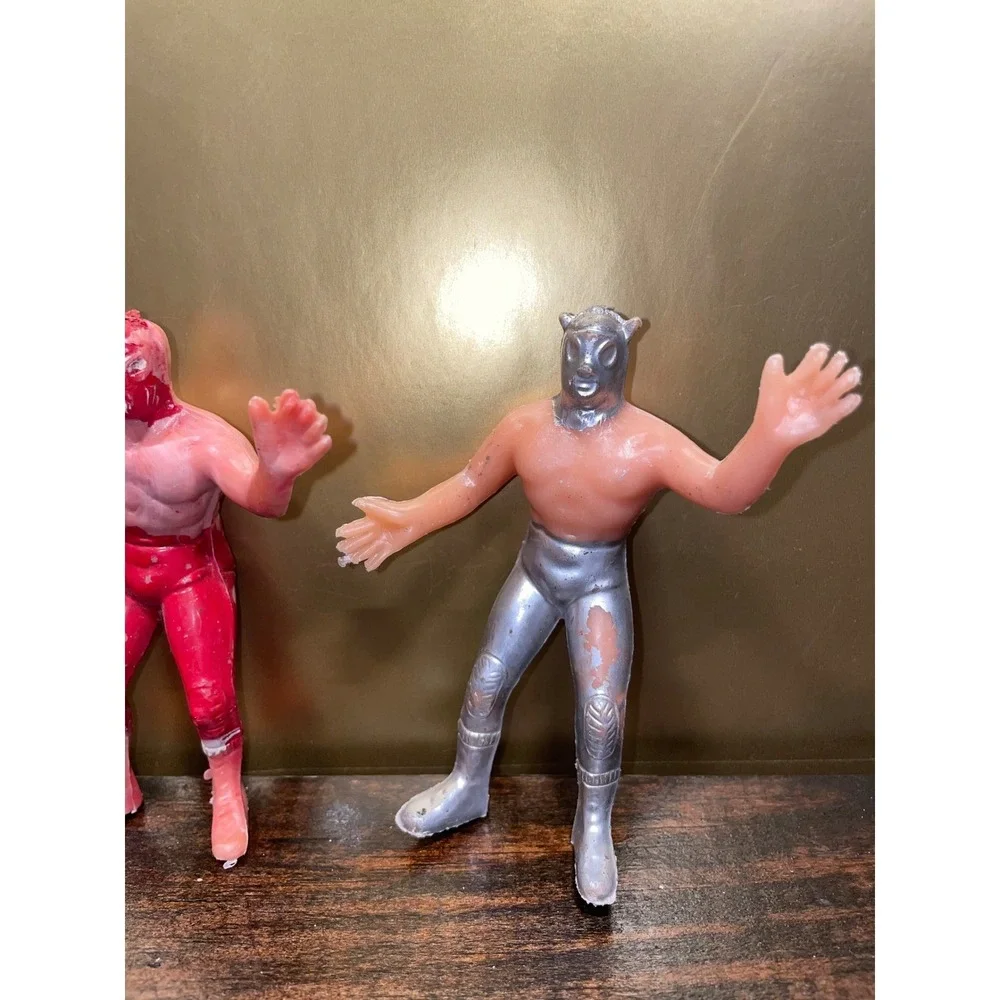 Lot of 3 Vintage Mexican Lucha‎ Libre Wrestling Action Figures Toys